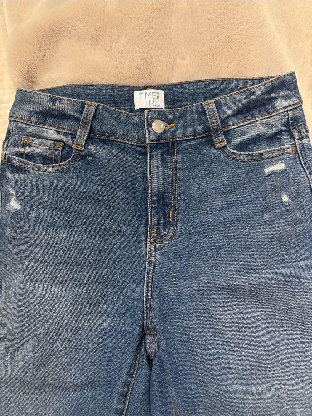 Time and Tru Women's Mid Blue High Rise Jeans